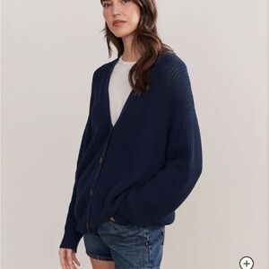 Jenni Kayne cotton cocoon cardigan size xs in navy